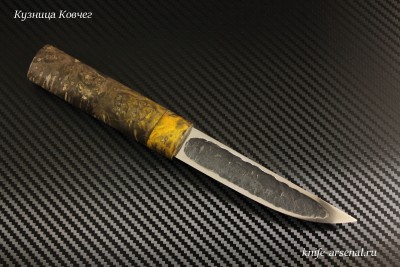 Нож Якутский 3 сталь D2 рукоять стабилизированный кап клена/ вналичии