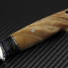 Taiga knife steel M398 handle stabilized birch blade /mammoth tooth/mosaic pins/bolster white metal