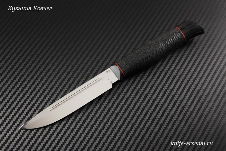 Knife techno-finka steel D2 handle mikarta stone processing