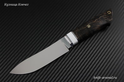 Нож Таёжный сталь К340 рукоять стабилизированная карельская береза/кориан