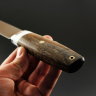 Scandinavian knife powder steel M398 handle stabilized Karelian birch/corian