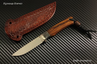 Нож Шейный классический №1 порошковая сталь Elmax рукоять ironwood/карбон/в наличии
