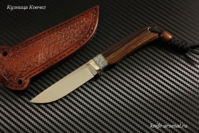 Нож Шейный классический №3 порошковая сталь Elmax рукоять ironwood/карбон/в наличии