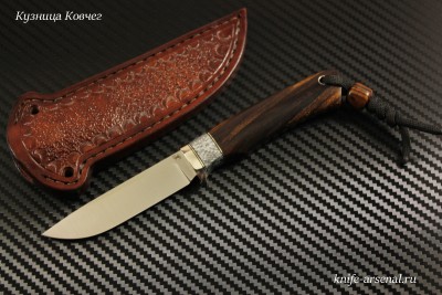 Нож Шейный классический №5 порошковая сталь Elmax рукоять ironwood/карбон/в наличии