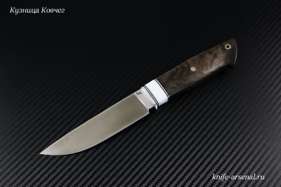 Нож Скаут, сталь Elmax, рукоять стабилизированный корень + кориан, ювелирный пин