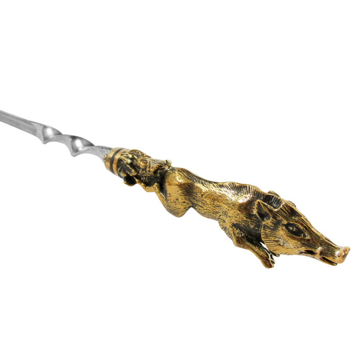 Skewer Boar handle artistic casting brass