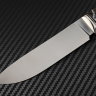 Нож Таёжный сталь S390 рукоять зуб мамонта/стабилизированный граб/мозаичные пины/больстер мельхиор