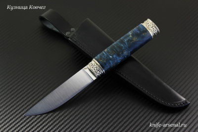 Нож Скандинав порошковая сталь Elmax рукоять стабилизированная карельская береза