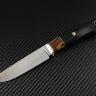 Нож Скаут сталь M390 рукоять стабилизированный бивень мамонта/стабилизированный черный граб/мозаичные пины/больстер мельхиор