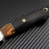 Scout knife steel S390 handle stabilized mammoth tusk/stabilized black hornbeam/mosaic pins/nickel silver bolster